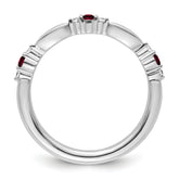 14k White Gold Stackable Expressions Garnet and Diamond Ring